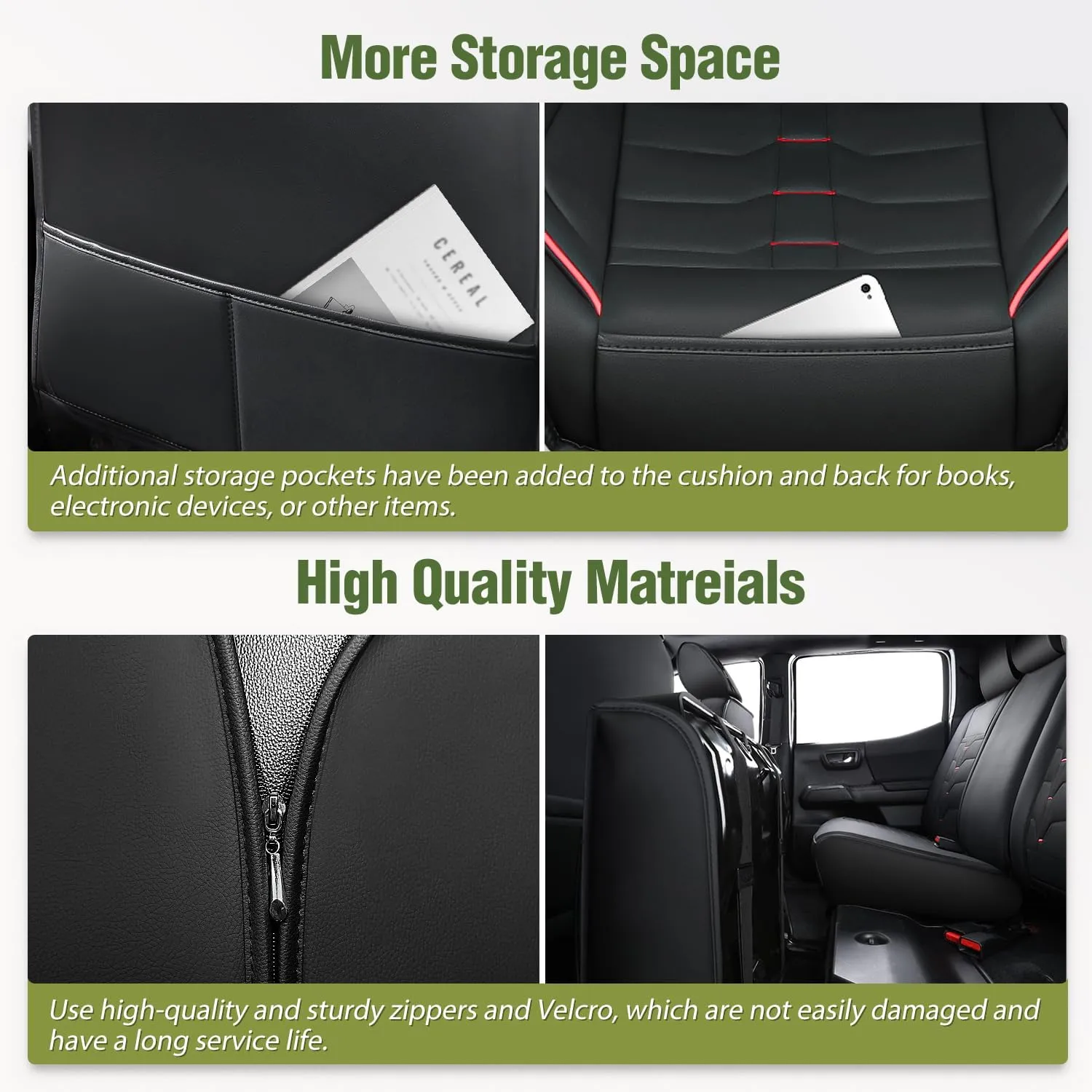 2005-2024 Toyota Tacoma Double Cab Extended Cab Crew Cab Seat Covers