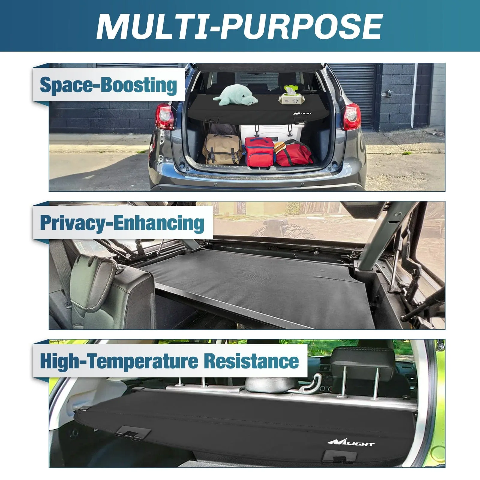 2017-2025 Mazda CX-5 Retractable Trunk Cargo Cover With Trunk Storage Net