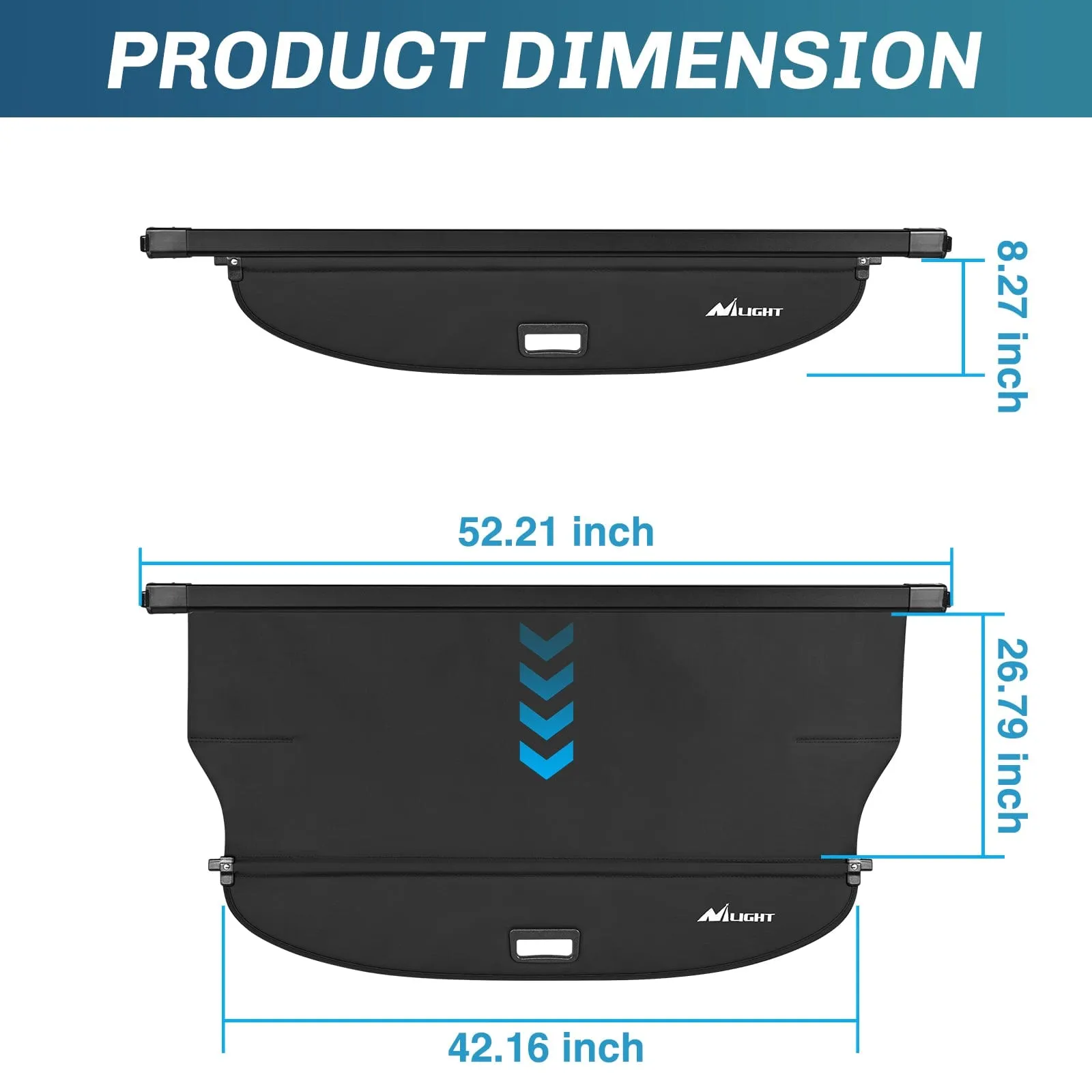 2021-2025 Nissan Rogue Retractable Trunk Cargo Cover With Trunk Storage Net