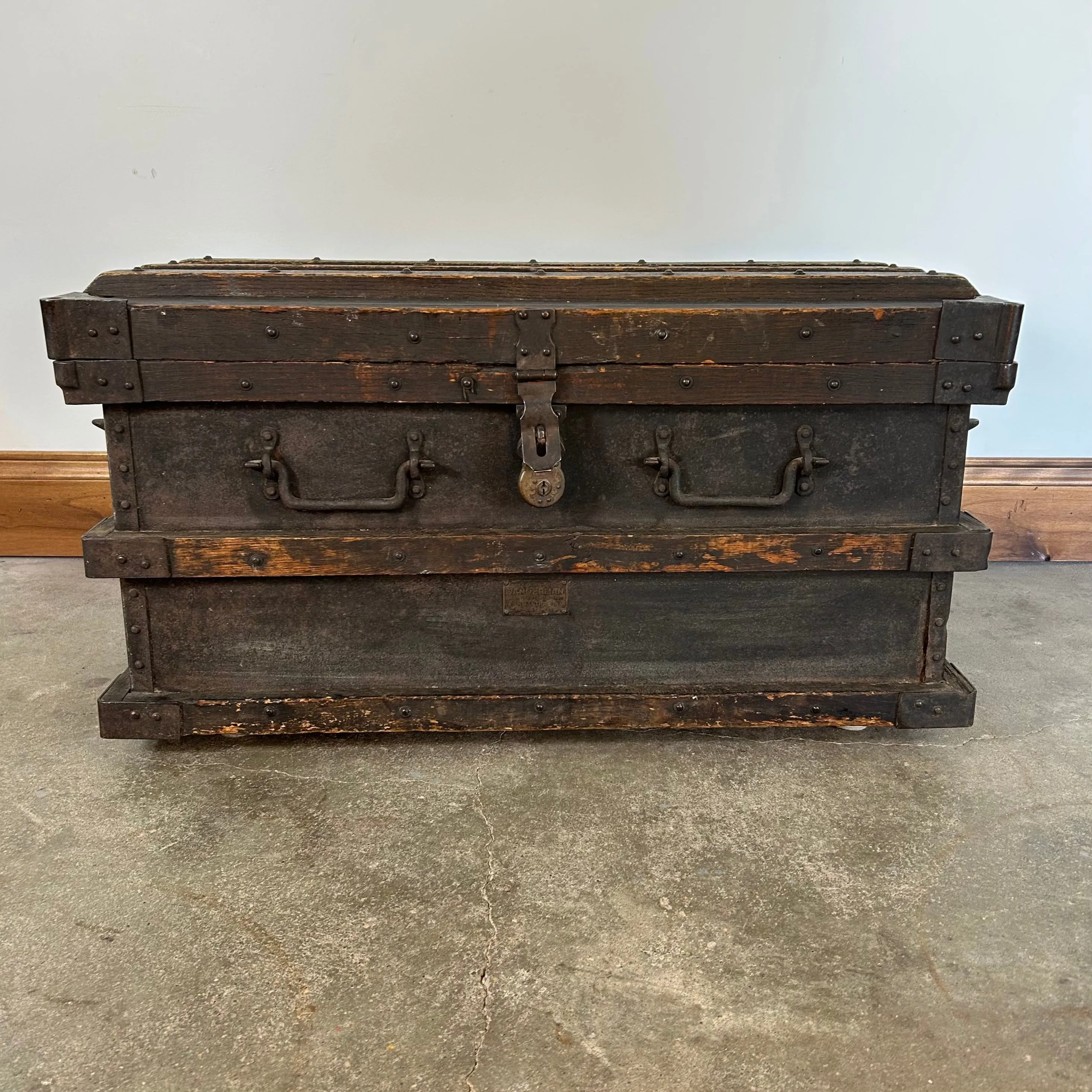 Antique Wood & Iron Trunk