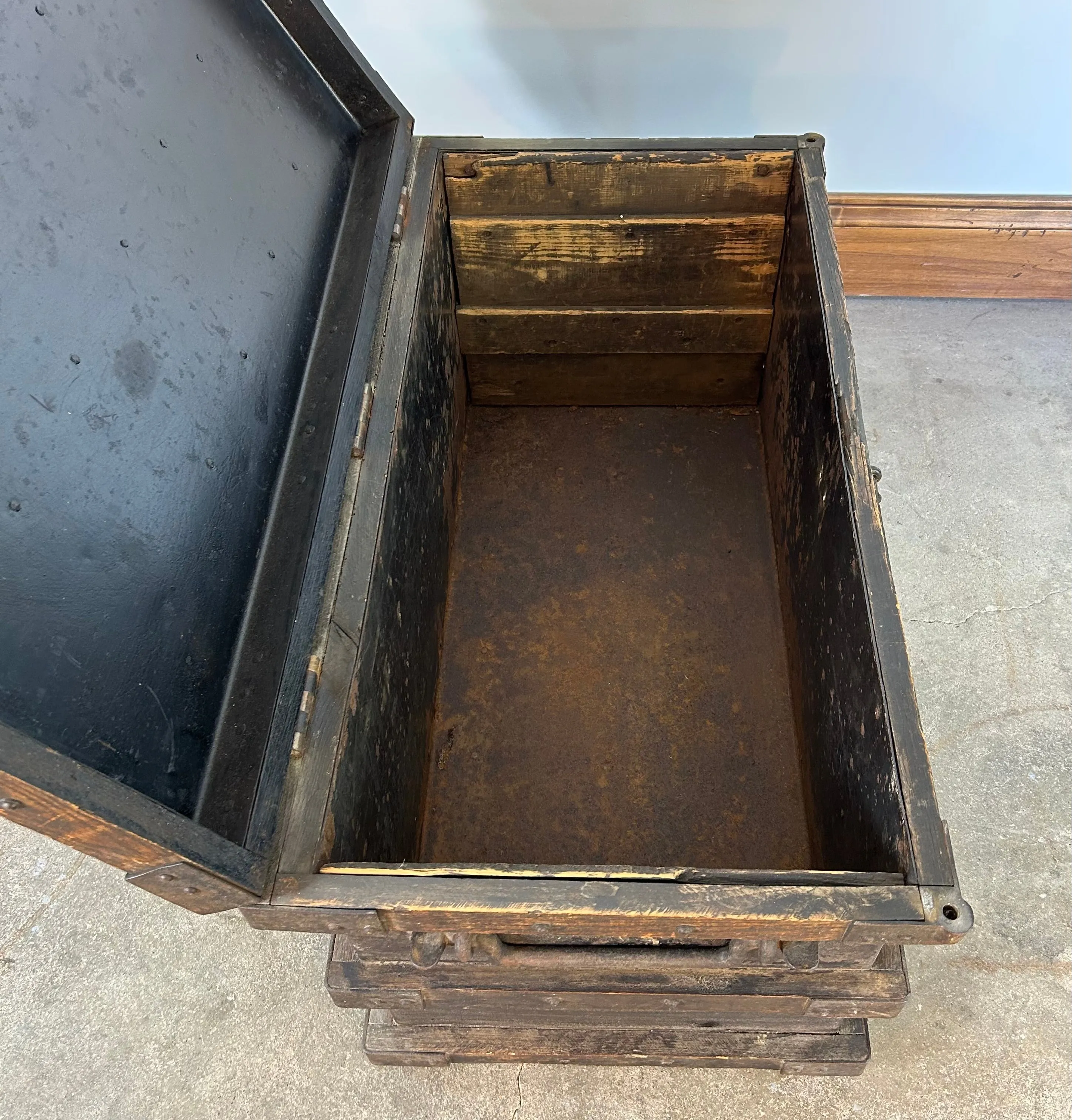 Antique Wood & Iron Trunk