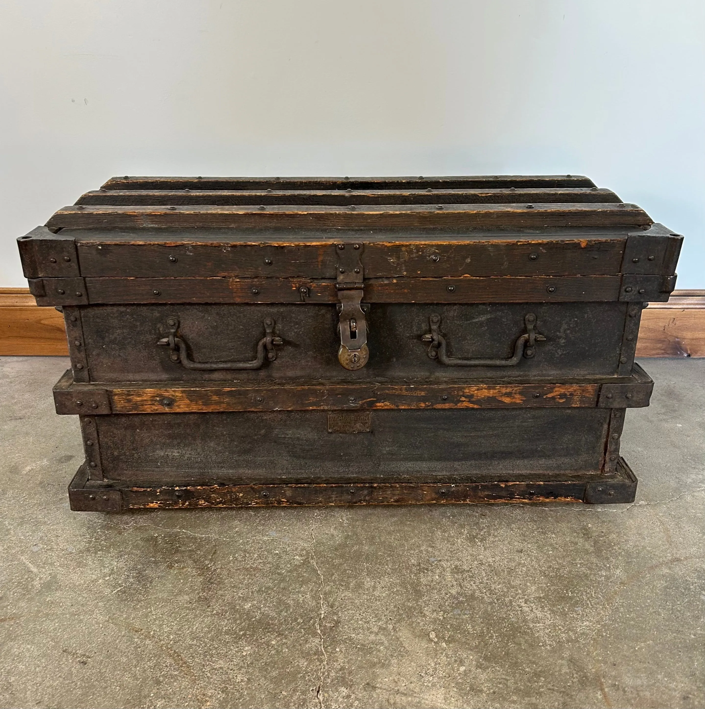 Antique Wood & Iron Trunk