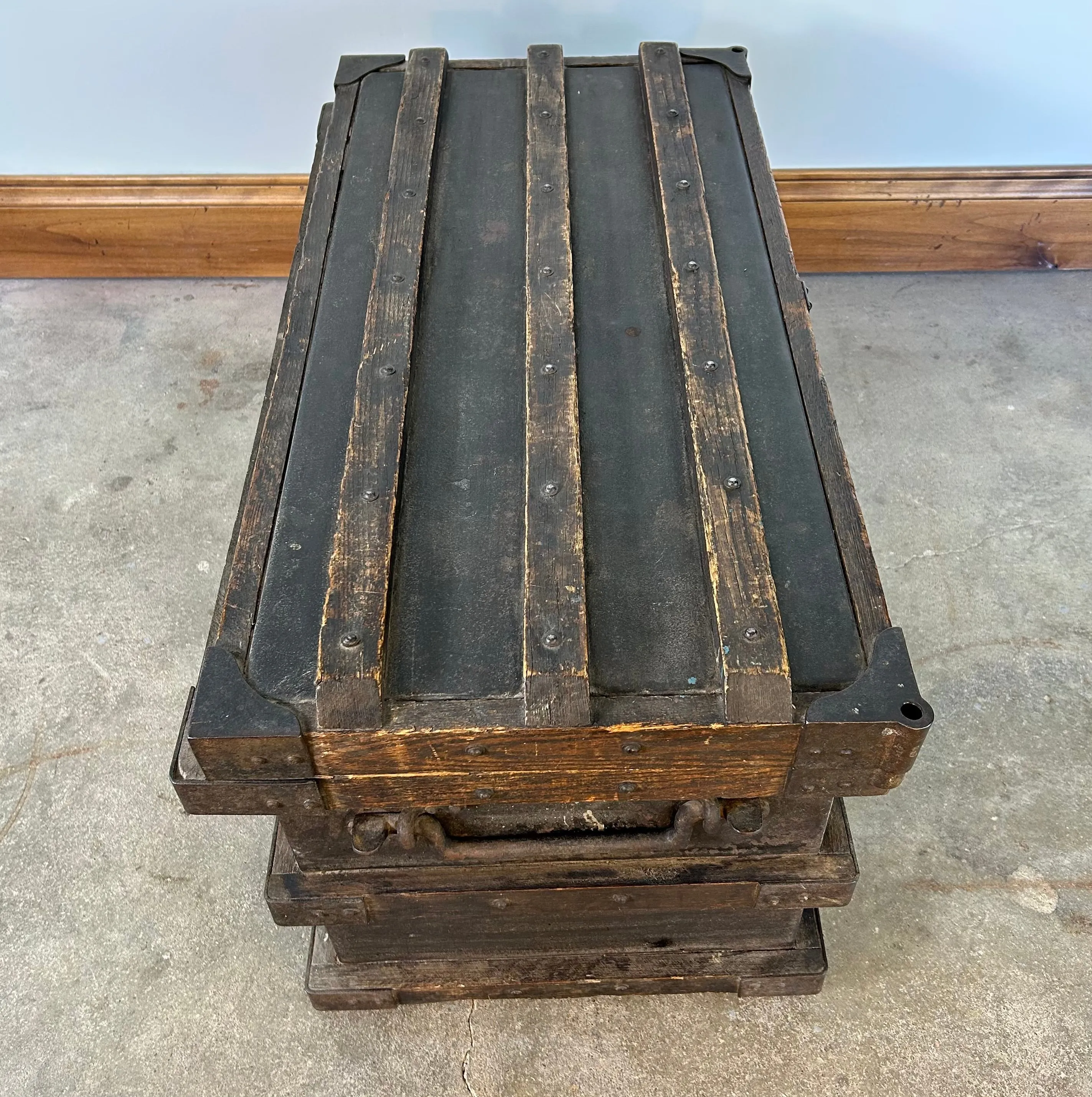 Antique Wood & Iron Trunk