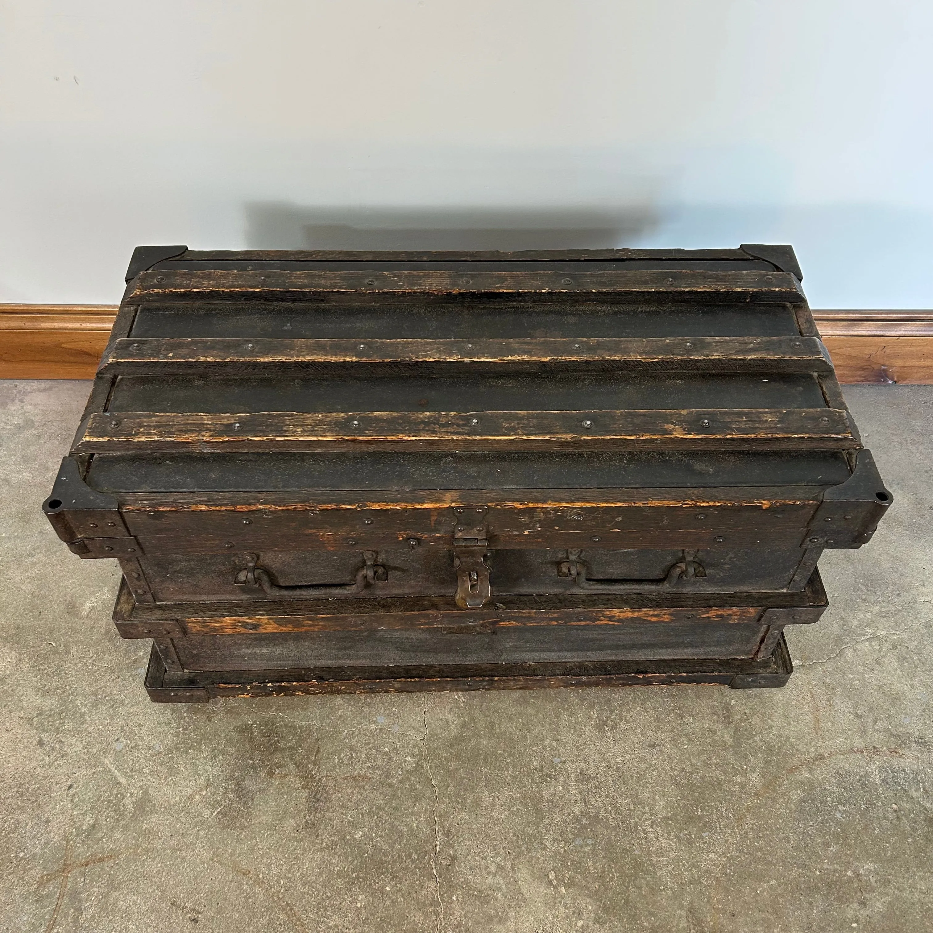 Antique Wood & Iron Trunk