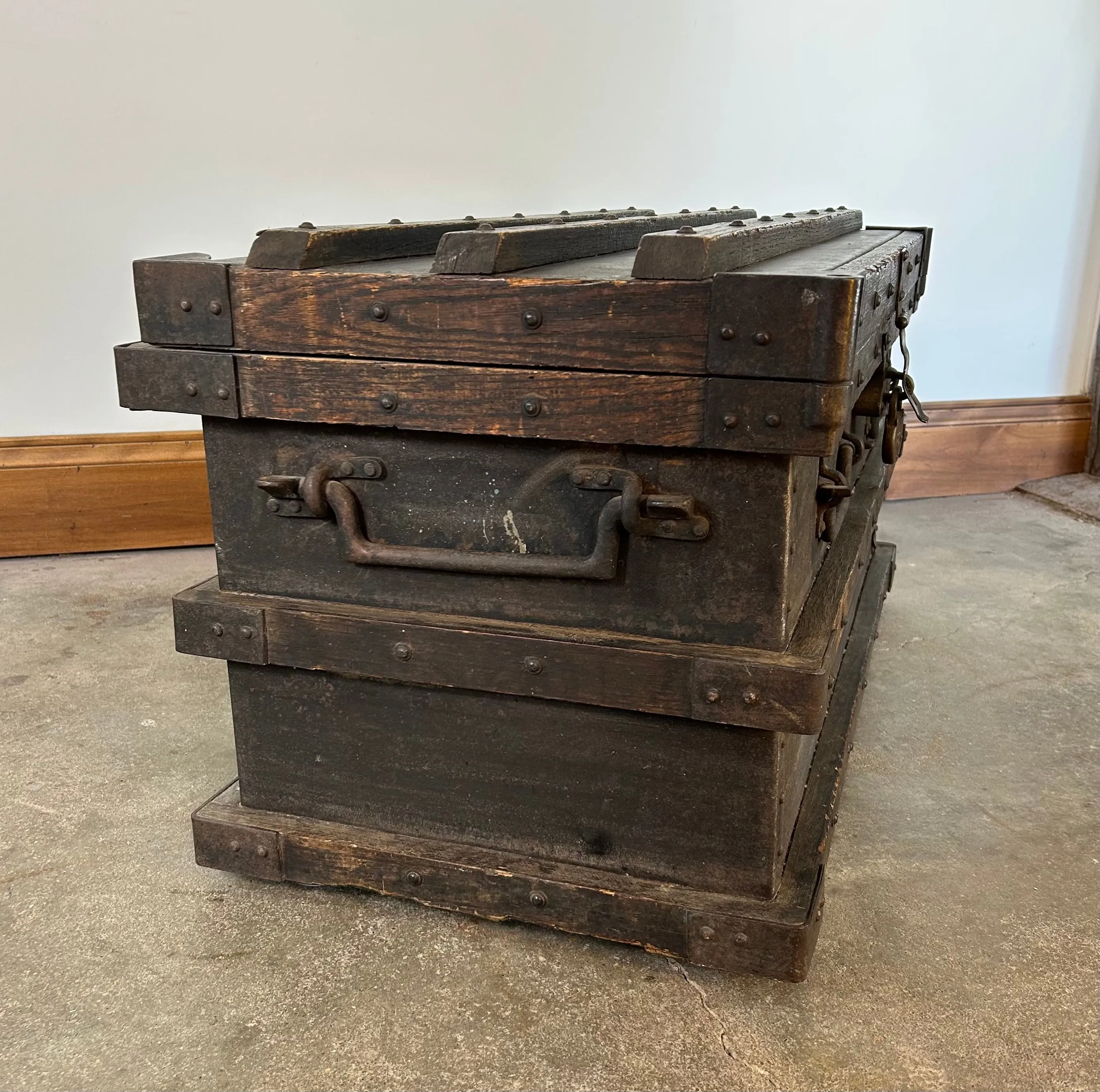 Antique Wood & Iron Trunk