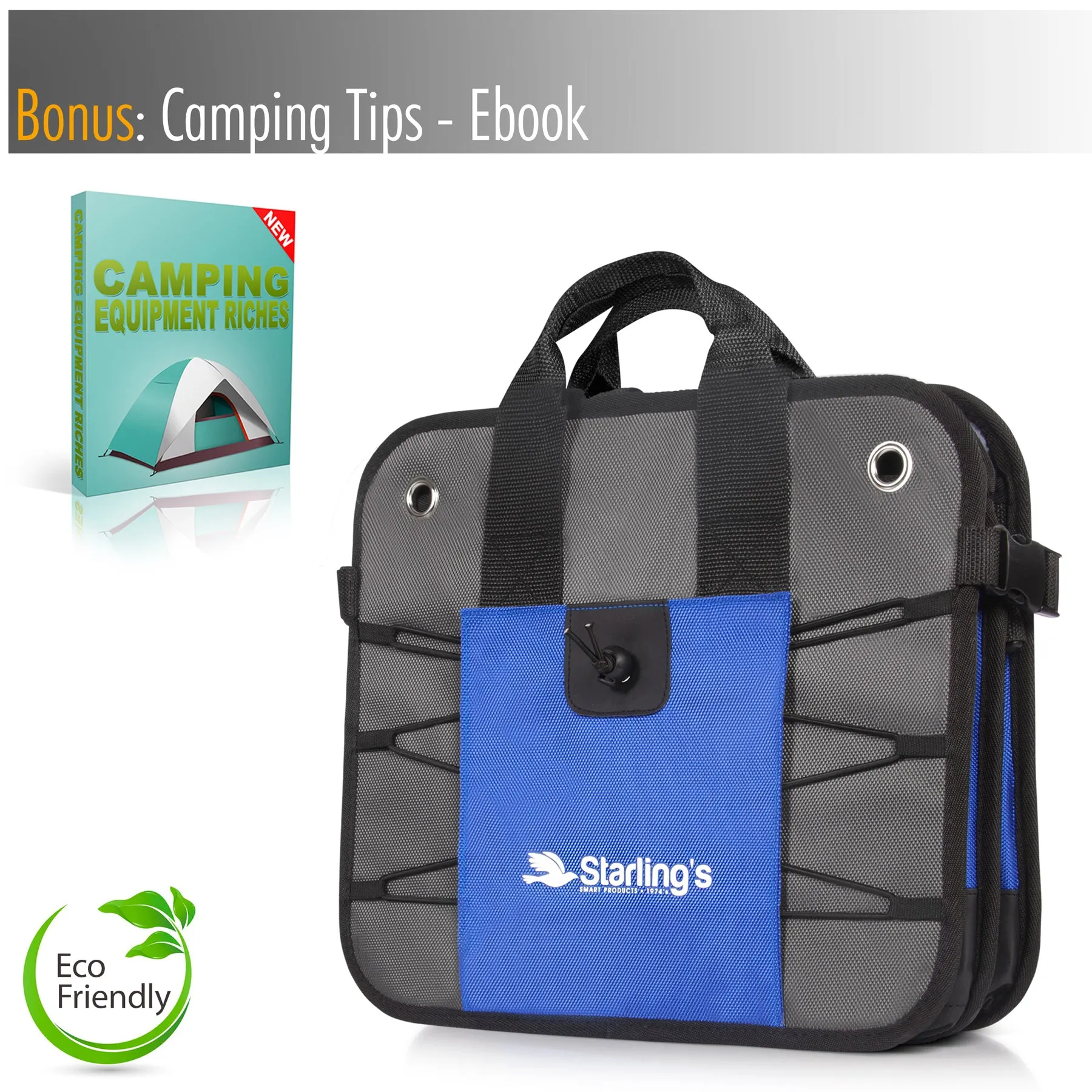 Starling's Car Trunk Organizer - Durable Storage SUV Cargo Organizer Adjustable, Blue  2 Compartments