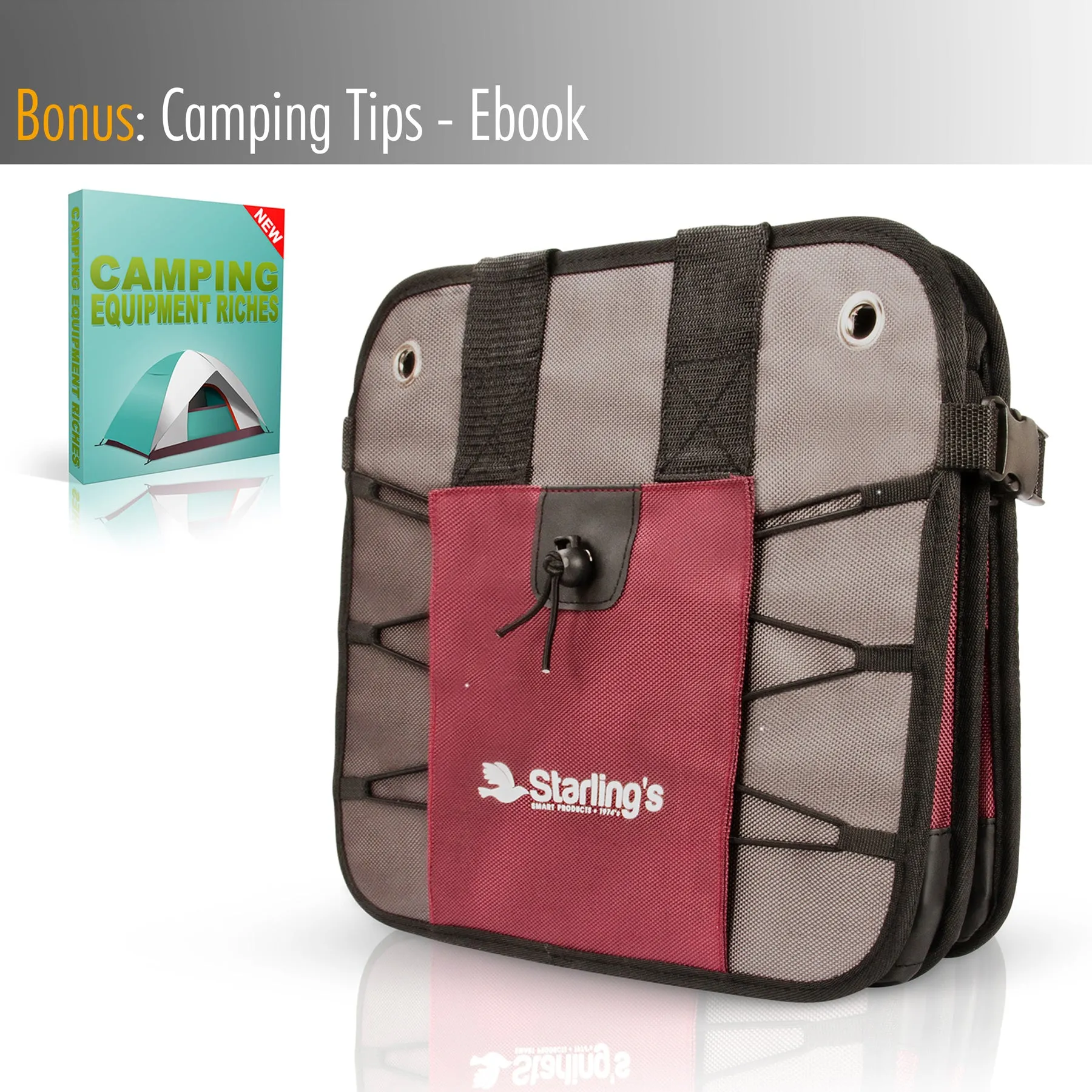 Starling's Car Trunk Organizer - Durable Storage SUV Cargo Organizer Adjustable, Bordeaux 2 Compartments