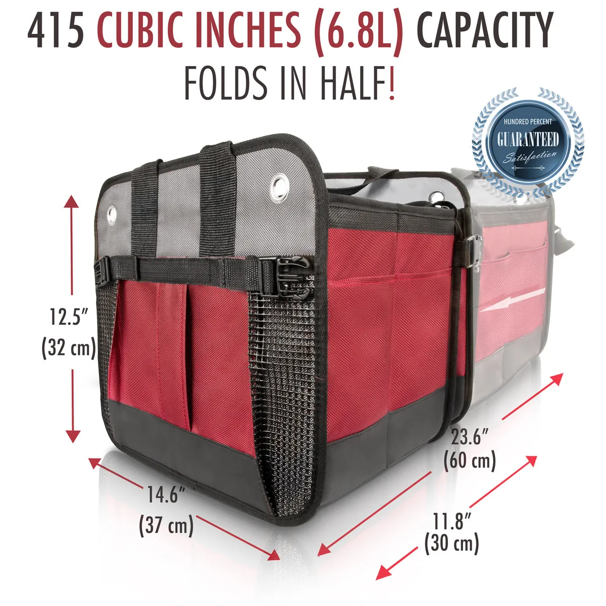 Starling's Car Trunk Organizer - Durable Storage SUV Cargo Organizer Adjustable, Bordeaux 2 Compartments