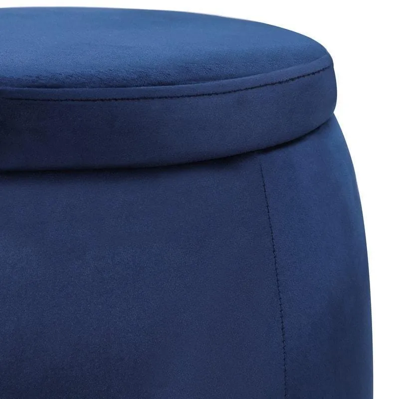 Velvet Round Storage Ottoman with Removable Lid, Footrest Stool